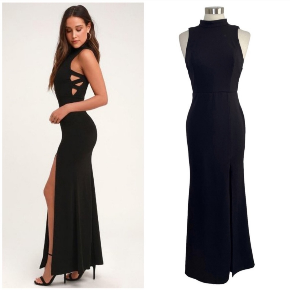 Lulu's keep on dancing Mock neck cutout maxi dress size XL